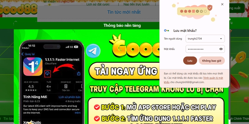 Đăng nhập good88 thành công